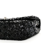 Shaded Sequins Mini Flap Black
