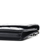 Lambskin Quilted Wallet On Chain WOC Navy Blue