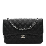 Caviar Quilted Jumbo Double Flap Black
