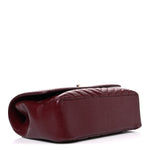 Calfskin Chevron Quilted Top Handle Flap Red