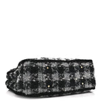 Tweed Shearling Quilted Lambskin Shopping Tote  Black Grey