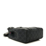 GG Supreme Monogram Appia Calfskin Web Mini Tote Bag Black