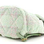 Tweed Quilted Chanel 19 Backpack Green Pink