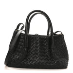 Calfskin Intrecciato Small Pinacoteca Tote Black Fondant