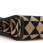 Jacquard Saffiano Triangolo Symbole Embroidered Mini Tote Black Corda