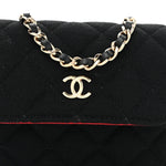 Jersey Quilted Micro Mini Flap Black