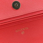 Caviar Quilted Wallet on Chain WOC Red