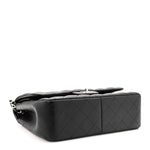 Lambskin Quilted Jumbo Double Flap Black