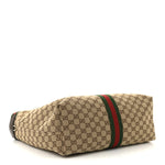 GG Monogram Web Large Giglio Tote Beige Brown