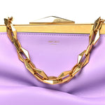 Box Calfskin Diamond Frame Clutch Wisteria