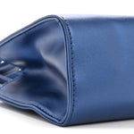 Metallic Vegan Leather Small Shopping Bag Cobalt