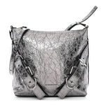 Metallic Calfskin Small Voyou Bag Silver