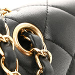 Lambskin Quilted Medium Double Flap Black
