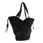 Santorini Lux Calfskin Y Drawstring Tote Black