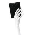 Lambskin Quilted Passport Holder Black