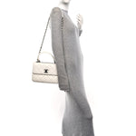 Lambskin Quilted Small Trendy CC Dual Handle Flap Bag White