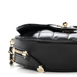 Lambskin Quilted CC In Love Heart Clutch With Chain Black