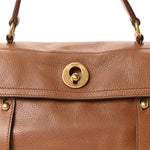 Calfskin Canvas Medium Muse Two Brown
