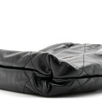 Shiny Calfskin Quilted Pearl CC Chain Mini Chanel 22 Black