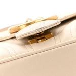 Calfskin Matelasse Small GG Marmont Shoulder Bag White