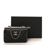 Lambskin Quilted Small CC Vanity Case Black