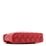 Caviar Quilted Top Handle Slim Vanity With Chain Red