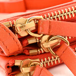 Lambskin Large Trio Crossbody Bag Orange