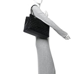 Caviar Quilted Grand Shopping Tote GST Black