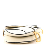 Grained Calfskin Saddle Bag White