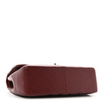 Caviar Quilted Jumbo Double Flap Dark Red