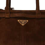 Suede Triangle Medium Bonnie Shoulder Bag Cacao