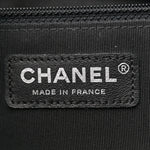 Caviar Chevron Quilted Large Shopping Tote Tote Black