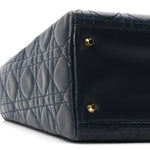 Lambskin Cannage Medium Lady Dior Navy Blue