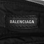 Recycled Sport Nylon Logo Embroidered Wheel Sling Bag Black White