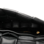 Lambskin Maxi Intreccio Padded Chain Cassette Crossbody Bag Black