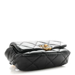 Goatskin Quilted Chanel 19 Waist Bag Black