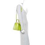 Vitello Seta Shiny Nappa Small Peekaboo I SEE U Satchel Wasabi White