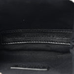 Metallic Textured Calfskin Logo Cloud Coin Purse With Strap Silver