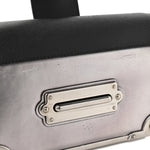 Metallic Vitello Saffiano Cahier Bag Silver Black