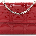 Patent Cannage Lady Dior Rendezvous Wallet On Chain Rouge Ceris