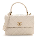 Lambskin Quilted Small Trendy CC Dual Handle Flap Bag White