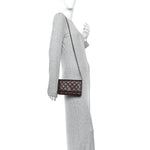 Shiny Caviar Quilted Strass Wallet On Chain WOC Bordeaux