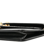 Calfskin Elaphe Double Chevron Mini Wallet On Chain WOC Black