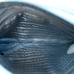 Re-Nylon Vela Saffiano Mini Pochette Bag Celeste