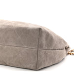 Suede Quilted Large Hobo Dark Grey