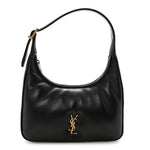 Plunged Lambskin Calypso Mini Hobo Black