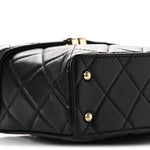 Lambskin Quilted Small Box Bag Black