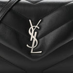 Calfskin Y Quilted Monogram Toy Loulou Crossbody Bag Black