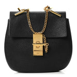 Grained Lambskin Mini Drew Shoulder Bag Black