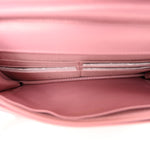 Metallic Lambskin Quilted Boy Wallet On Chain WOC Pink